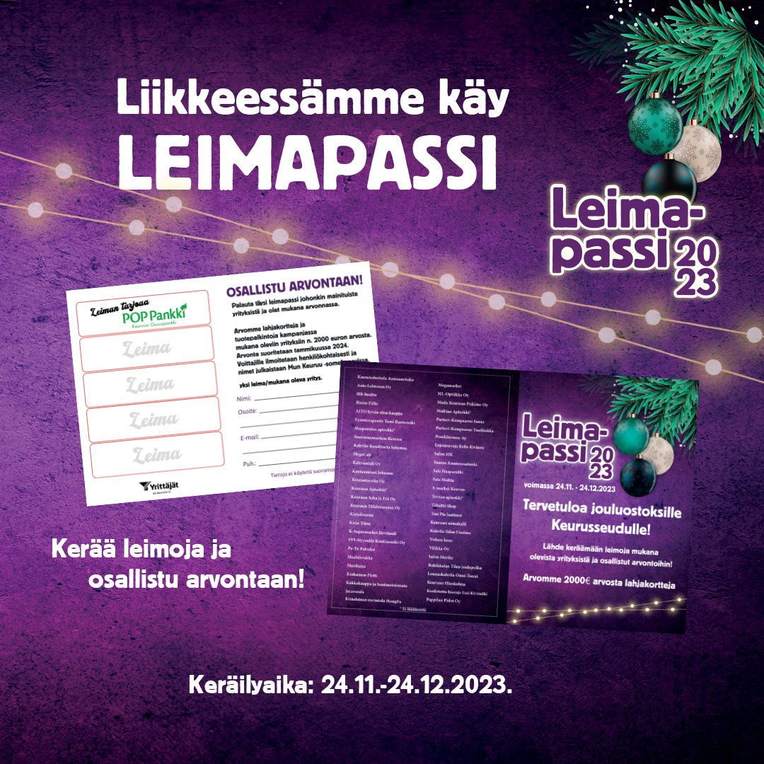 Feed liikkeessämme käy leimapassi (1)